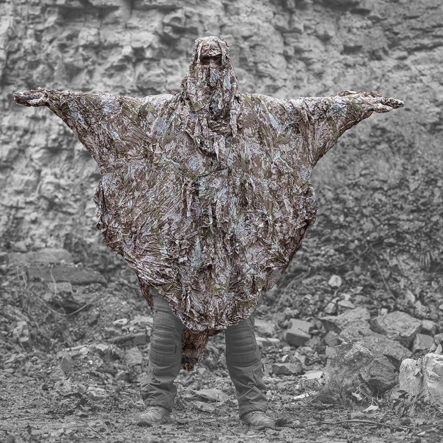 Ghosthood Ghost-Hoodie Tarnponcho Concamo Beige